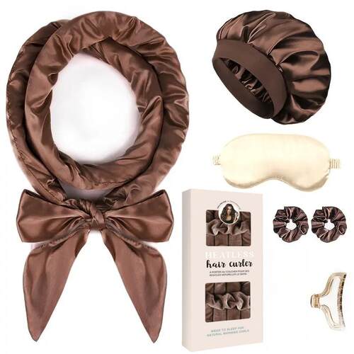 新款跨境亚马逊懒人热卷发棒发带盘发器美发大波浪睡眠礼盒套装