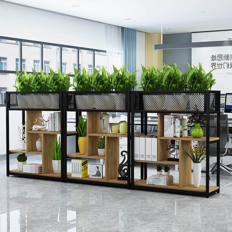 隔断屏风置物架花架铁艺办公室落地架装饰工业风简约现代客厅家用