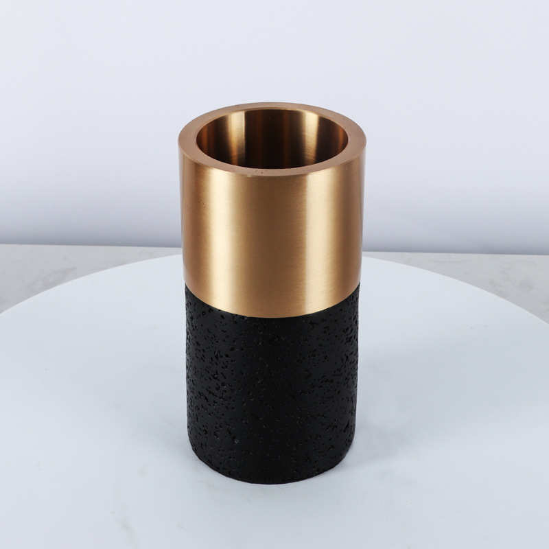 现代树脂铝材办公桌电视柜售楼部书房家居花插笔筒桌面装饰摆件