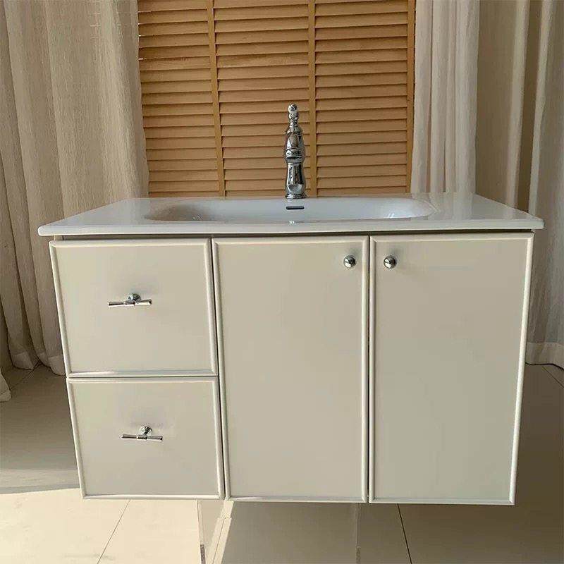 法式奶油风定制橡木烤漆小红书同款卫生间洗漱陶瓷一体浴室柜组合