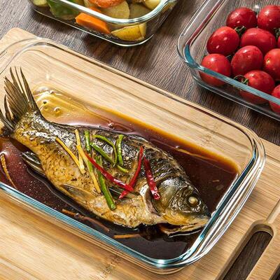 Toughened Pyrex baking tray family fish dish oblong