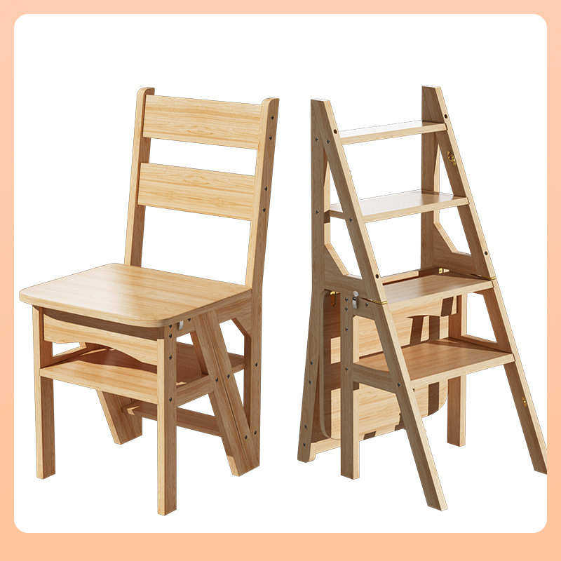 ⌒家用多功能梯子凳折叠楼梯椅子室内两用踏步凳子变梯子实木登,居家日用,家用梯,淘宝优惠券,粉丝福利购,淘宝优惠卷