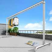 家用阳台特厚钢管晾衣架户外落地加厚卧室挂衣服简易晒被凉衣杆