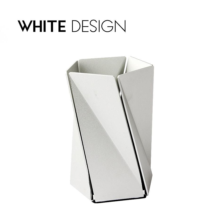 White Design 创意金属扭转铝合金笔筒 简洁桌面收纳高端文具