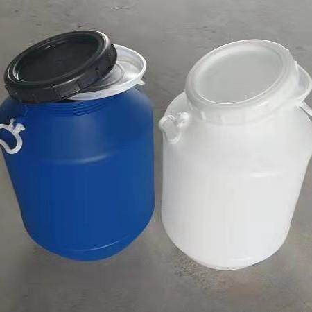 50L蓝色桶塑料桶螺纹桶加厚化工桶50KG大口圆桶耐酸碱开口桶60L
