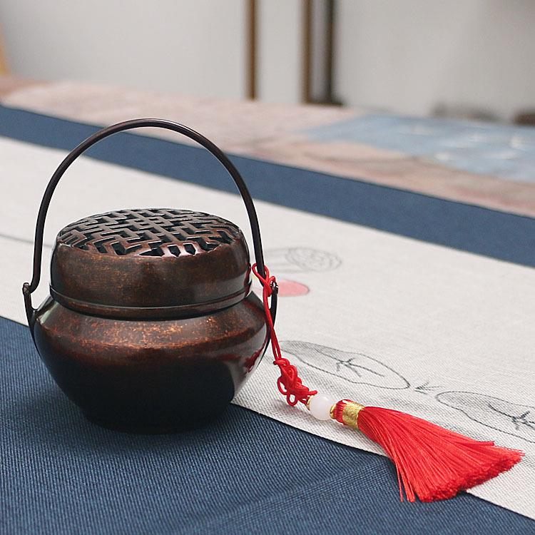 仿古暖手炉取暖小手炉古风手炉烧炭随身汉服古代香炉全铜沉檀香炉