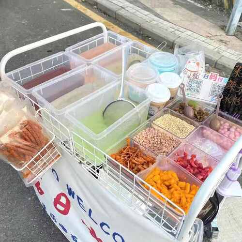 凉粉冰粉摆摊工具桶全套冰粉容器盒商用密封带盖小料盒子摆摊专用