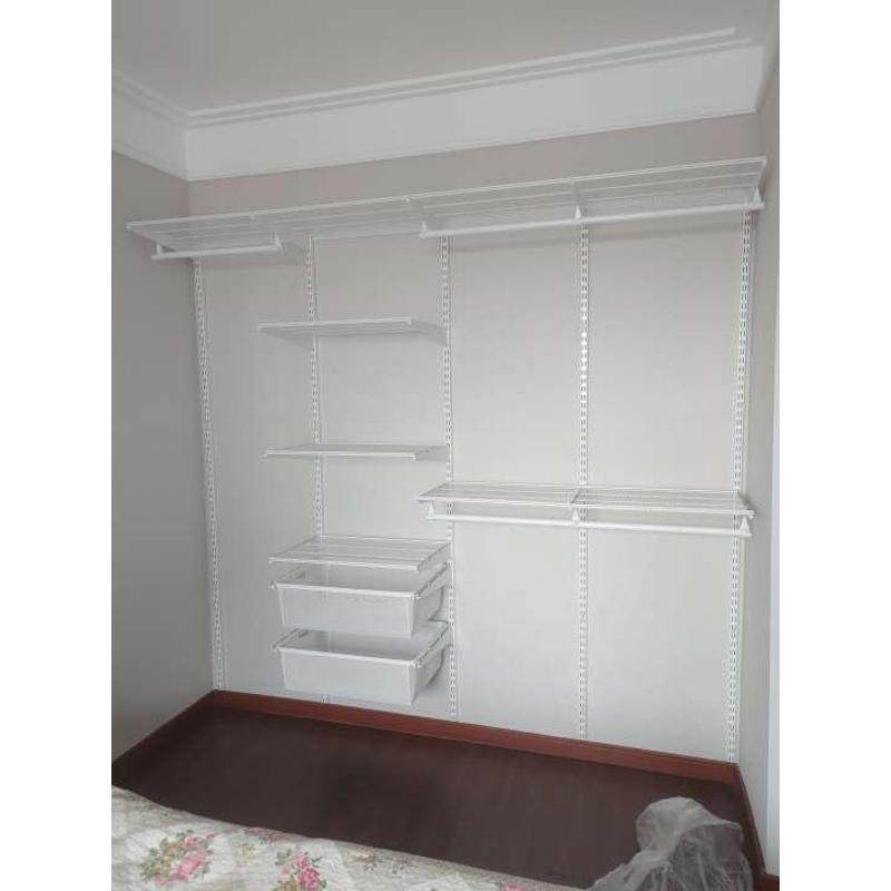 定制砌墙卧室衣柜DIY步入式金属衣帽间L型转角衣柜钢架结构配件