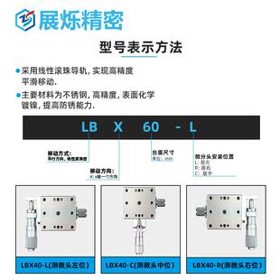 x轴位移平台XSG/XLBS/EJE01/CBSX不锈钢手动微调微型十字滑台