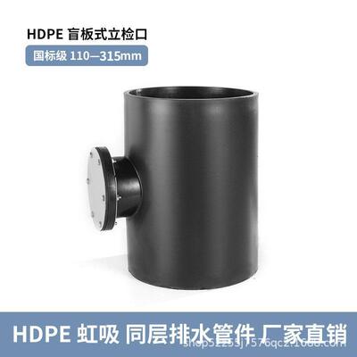 HDPE盲板式检修口电熔立检口虹吸pe管件水管热熔配件给水管