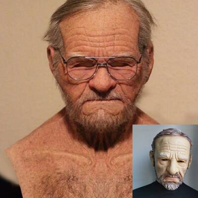 High Quality Creepy Old Man Latex Mask Realistic Wrinkle