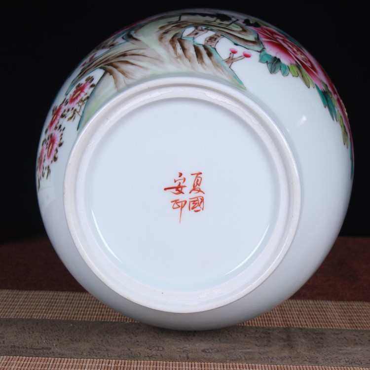 景德镇陶瓷花瓶手绘春色满园现代家居客厅博古架摆件工艺品批发