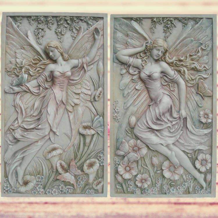 欧式现代装饰浮雕立体画挂饰装饰品家居蝴蝶花仙子背景墙壁挂壁饰
