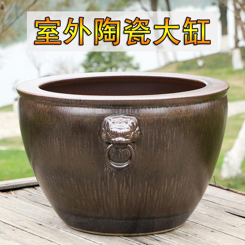 养睡莲碗莲荷花盆缸特大号水缸景德镇陶瓷大花盆室外种发财树花盆