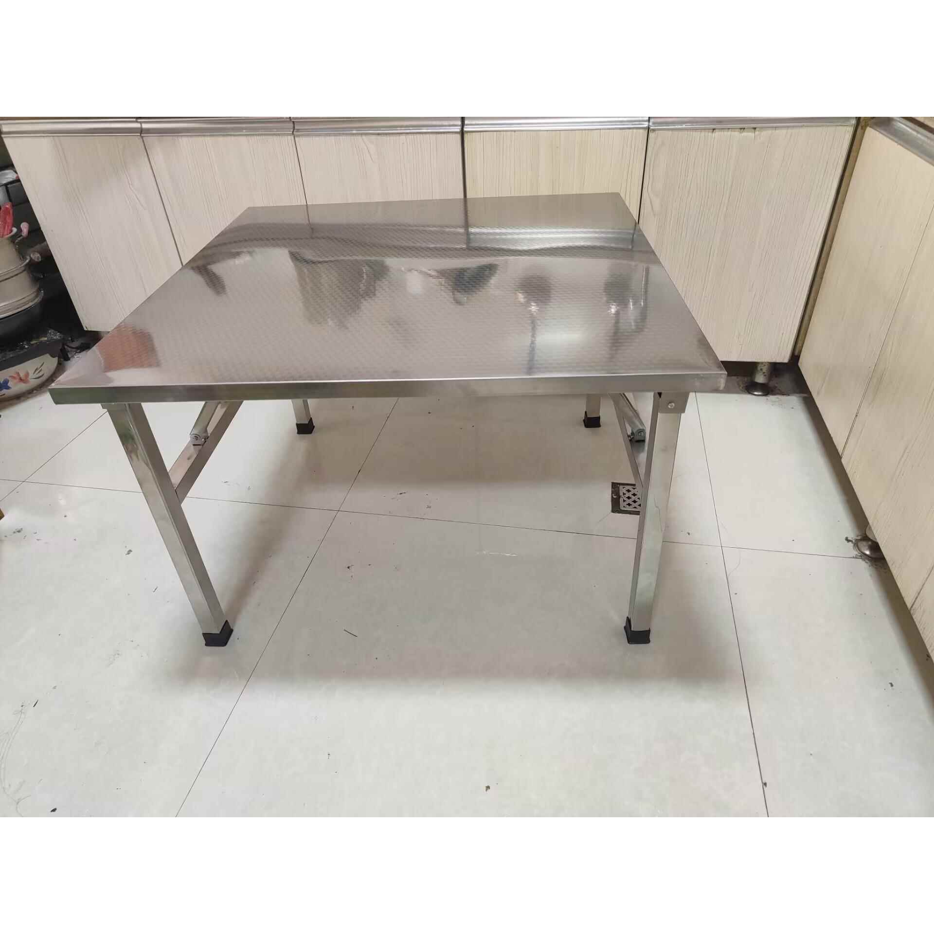 淄博烧烤专用小方桌烧烤摆摊桌子304不锈钢方桌烧烤店桌子地基通