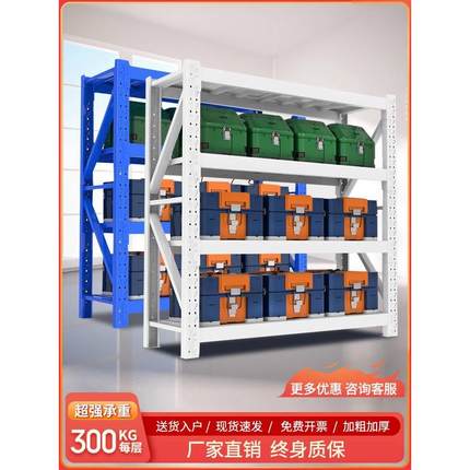 仓储货架仓库多层快递超市家用地下室置物架加厚重型展示货物铁架