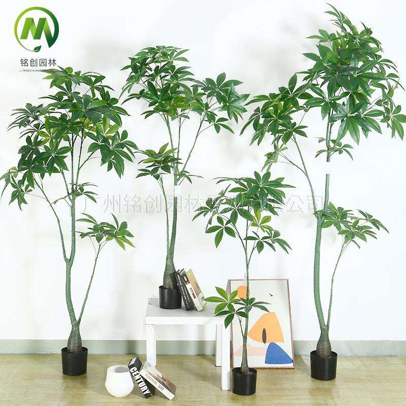 带盆家居装饰仿真发财树仿真绿植造景盆栽发财树 假绿植招财盆景