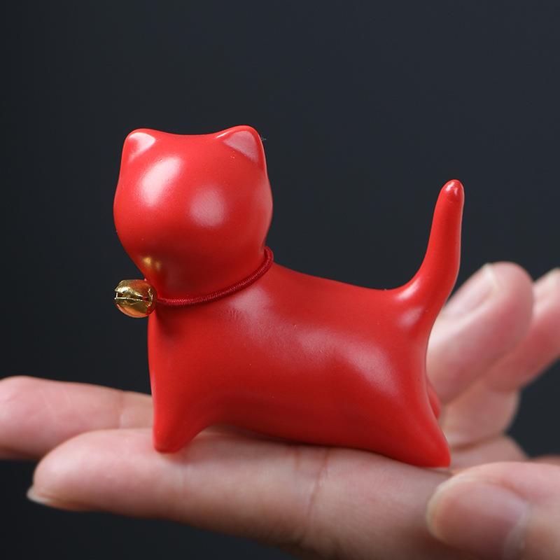 创意可爱小猫咪陶瓷摆件动物微景观园艺配件茶宠盘景室内桌面饰品