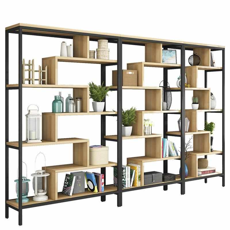 隔断置物架落地铁艺屏风办公室多层展示架客厅隔断墙玄关装饰简约