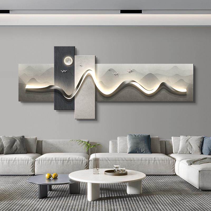 客厅装饰画背有靠山大气沙发背景墙挂画简约现代创意墙壁灯画轻奢,家居饰品,现代装饰画,淘宝优惠券,粉丝福利购,淘宝优惠卷
