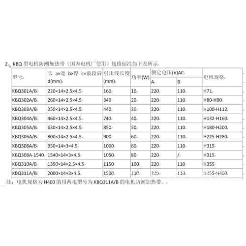 电动电机1防潮电热带加热带K机BQ31AB2KBQ311A20V2米带长BQ311A/B