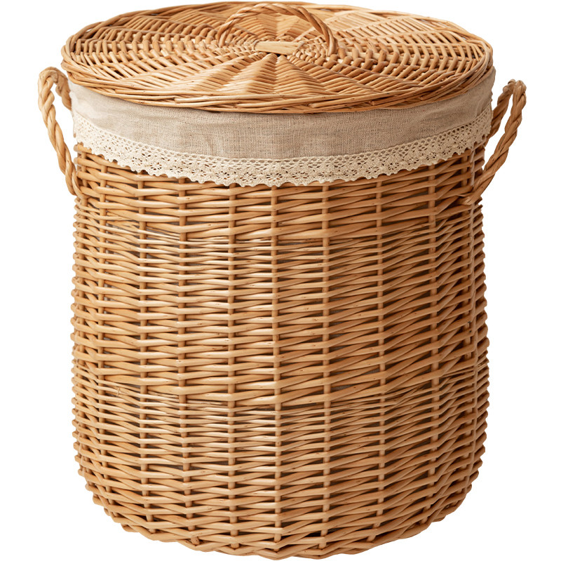 柳编脏衣篮脏衣服收纳筐藤编带盖卫生间浴室放衣服脏衣篓整理箱,收纳整理,脏衣篮,淘宝优惠券,粉丝福利购,淘宝优惠卷