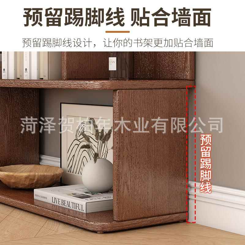 书墙实木架地置物架儿童简RLL易收纳多层学生家落用储物柜一体靠