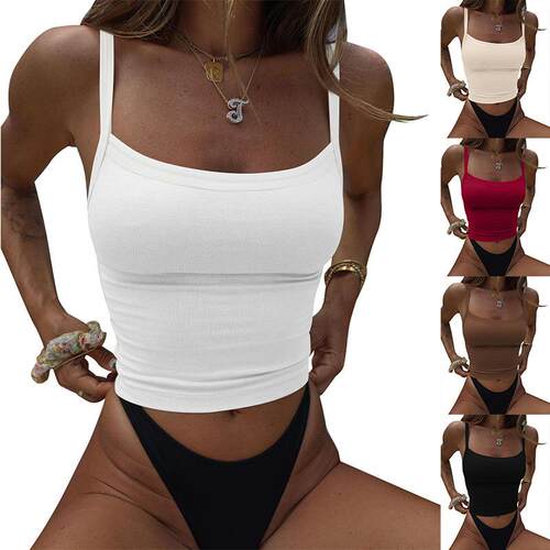 Women's Solid Color Racer Back Tank Top
