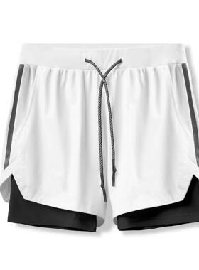 Quick-dry short pant Summer Men Sport Gym Shorts 双层短裤男