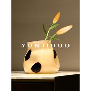 云几朵 覆古可爱不规则黑点玻璃落地花瓶桌面摆件礼物创意插花瓶