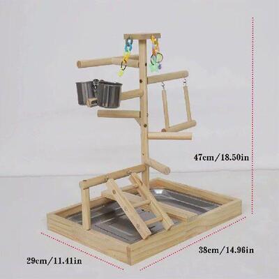 Pet Parrot Playstand Bird Playground Wood Bird Play Stand