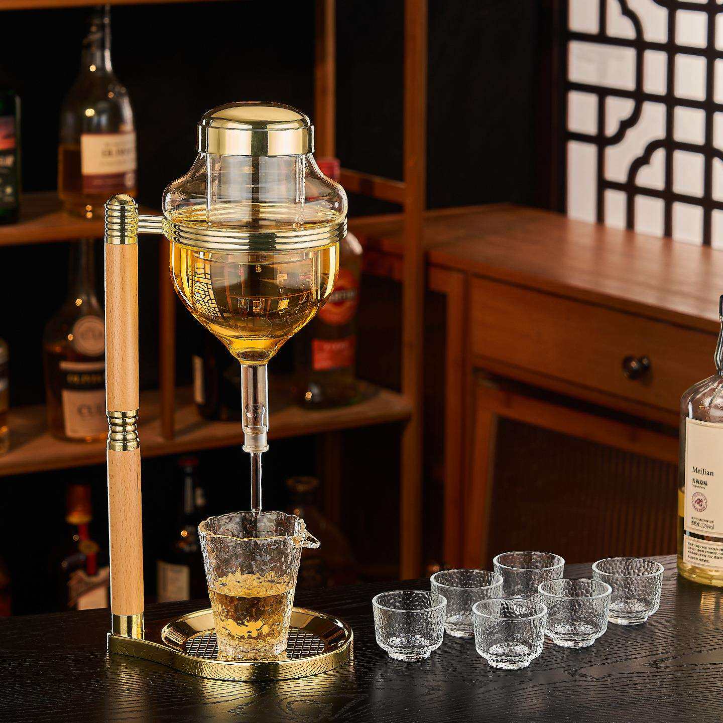 酒日式10冰酒器针滴漏顶分酒器清壶快速冰镇醒酒器酒清酒具套装