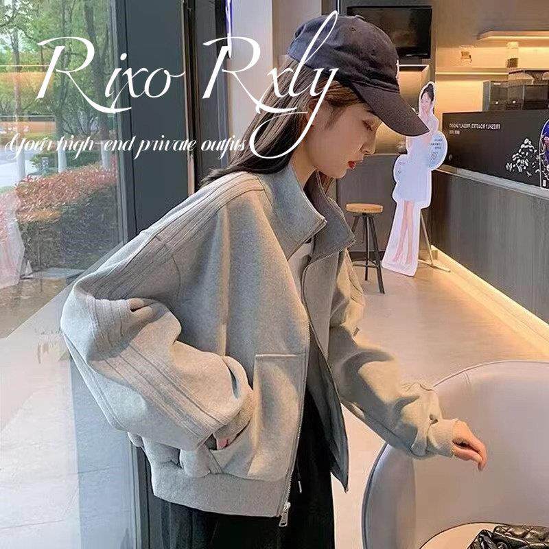 RIXO RXLY短款运动外套女春秋季棒球服百搭休闲显瘦夹克开衫上衣