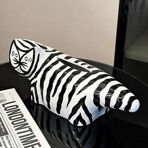 猫咪纸巾盒客厅纸抽盒陶瓷抽纸盒家用摆件创意卡通餐巾纸盒高颜值
