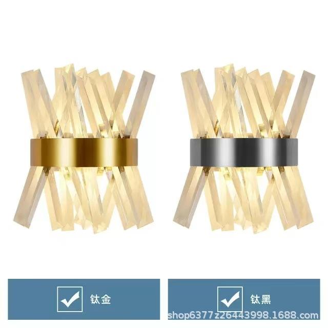 家居轻奢卧室床头壁灯欧式过道壁挂灯创意客厅背景墙水晶灯具厂家