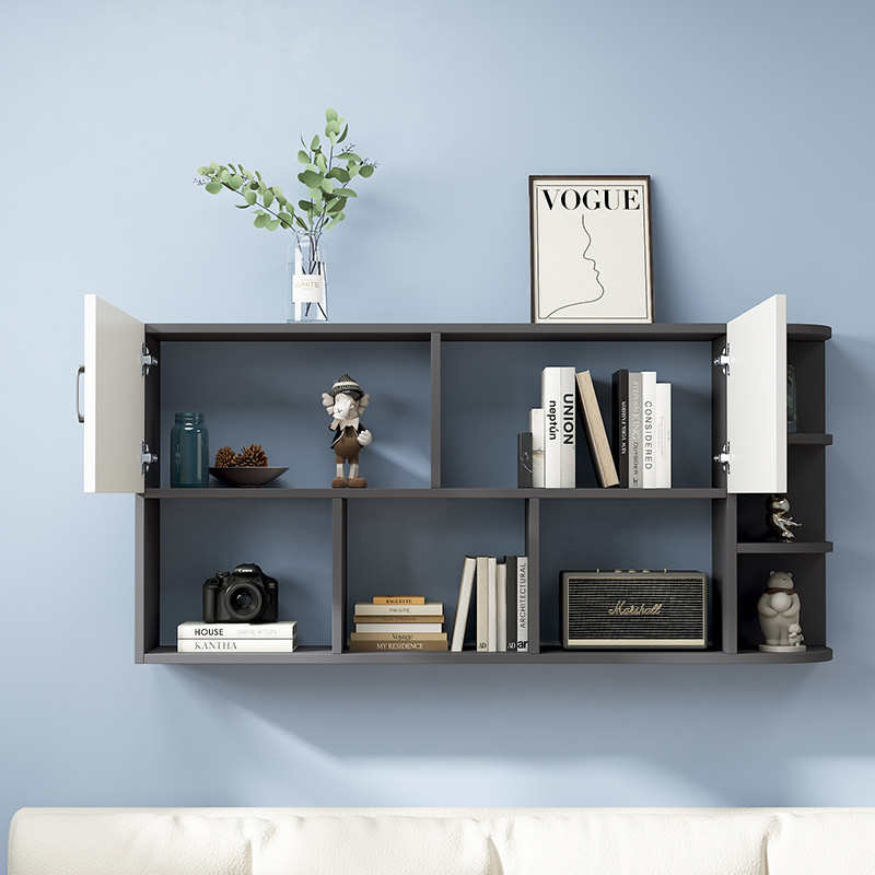 Rtd实木墙上书柜书架置物架卧室床头壁柜吊柜客厅墙上储物杂物收