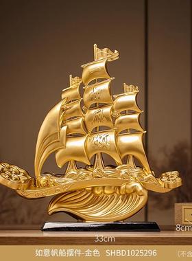 高档轻高红色档公风生水起办室客厅奢电视柜装饰品摆件高级感喜庆