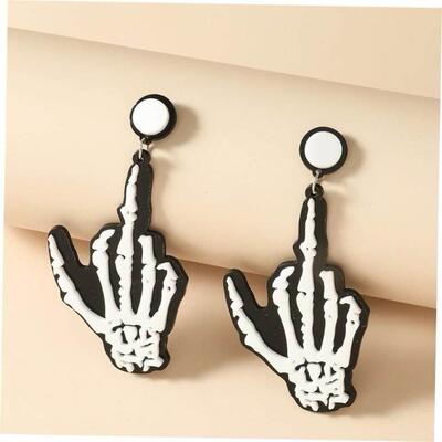 Halloween punk spider Ghost Skull with acrylic stud earrings