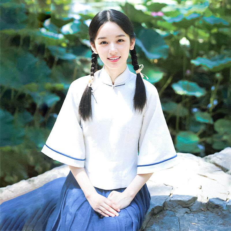 高档中山装套装民学装男国女五四青年装舞台话剧出生诗朗演诵表演