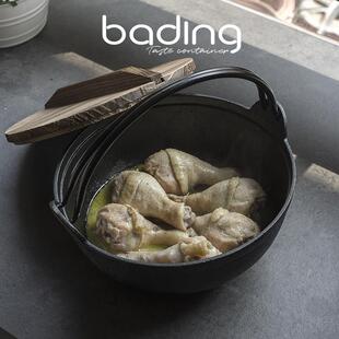 铸铁炖锅汤锅汤煲日式炖肉锅加厚无涂层户野外吊锅带把手寿喜锅