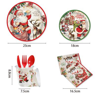 Santa Claus Christmas Party Supplies 圣诞节派对装扮用品餐具