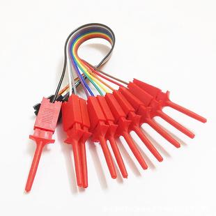 带全铜焊线扁测试钩逻辑母KEJ分析仪夹子 公头线红绿色10Pin工厂