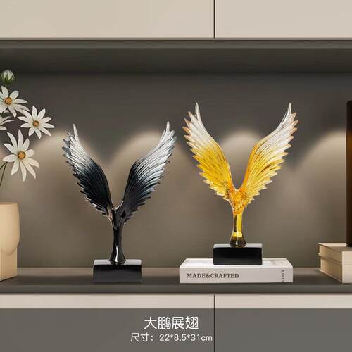 正品轻奢大鹏展翅视柜办家居客厅宏公电室桌面大展图酒柜装饰品鹰