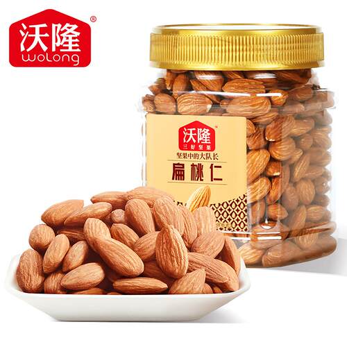 扁桃仁300g巴旦木果仁无壳坚果炒货量贩小罐装年货大颗