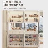 奶油风入户玄关柜酒柜隔断边柜置物架间厅柜客厅柜子鞋 柜屏风一体