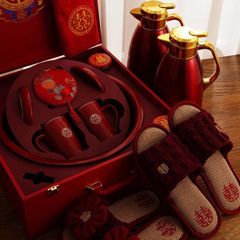 美家居方女陪嫁套装备婚锁结婚用品大喜全AL656756嫁妆高档盆洗漱
