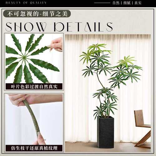 孔雀木仿真绿植高端轻奢客厅仿生假植物室内大型落地盆栽装饰摆件