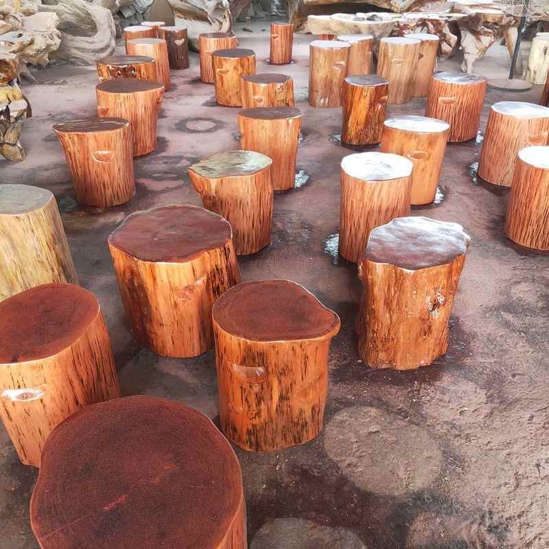 根雕凳子实木墩子原木树桩木桩底座茶几茶桌大板摆件木头圆木凳子