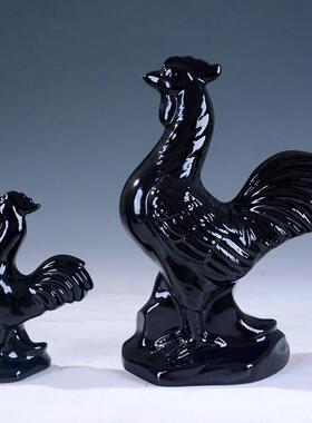 大小号黑色可爱站立公鸡生肖金钱鸡风水摆件家居装饰品工艺品摆件