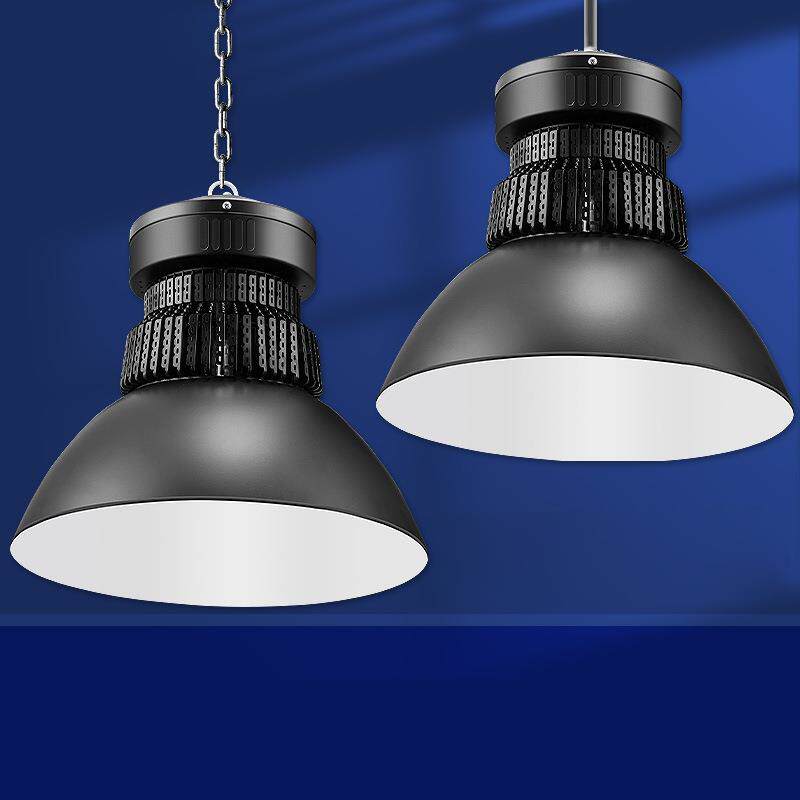 超亮LED工矿灯鳍片工厂仓库厂房100w大功率工业吊灯罩车间照明灯